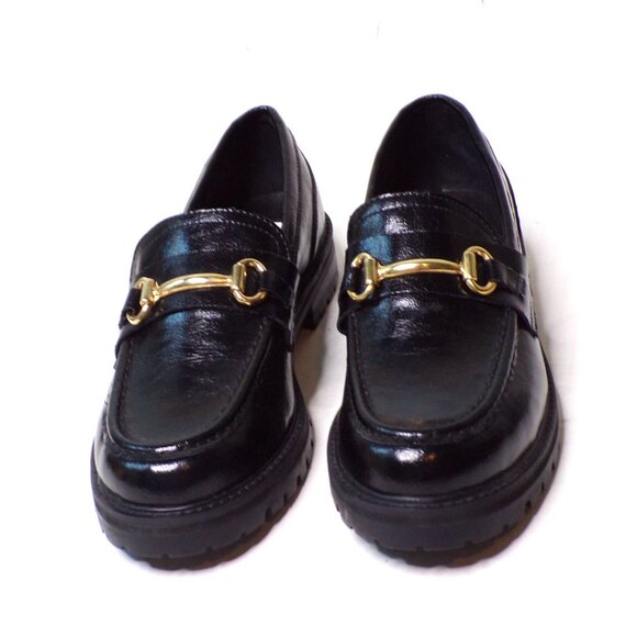 🆕 STEVE MADDEN Mistor Loafer Shoe Gold Chain Black 9 - Picture 7 of 13